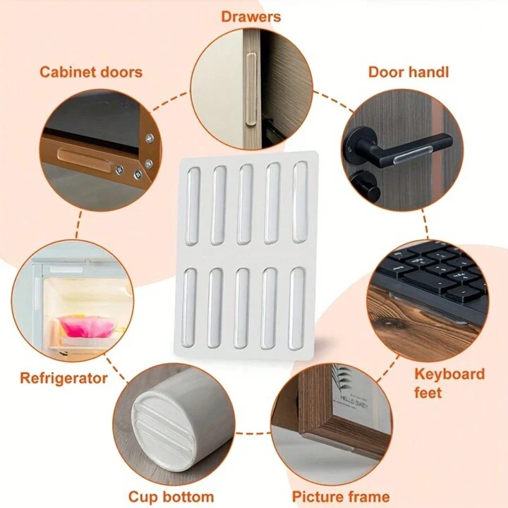 10/20/30 Pcs Self Adhesive Silicone Bumper Strip For Wall Protect from Chair, Sofa, Door and Table - Image 6