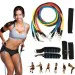11 PCS Resistance Band Set Yoga Pilates Abs Exercise Fitness Tube Workout Bands - Image 4