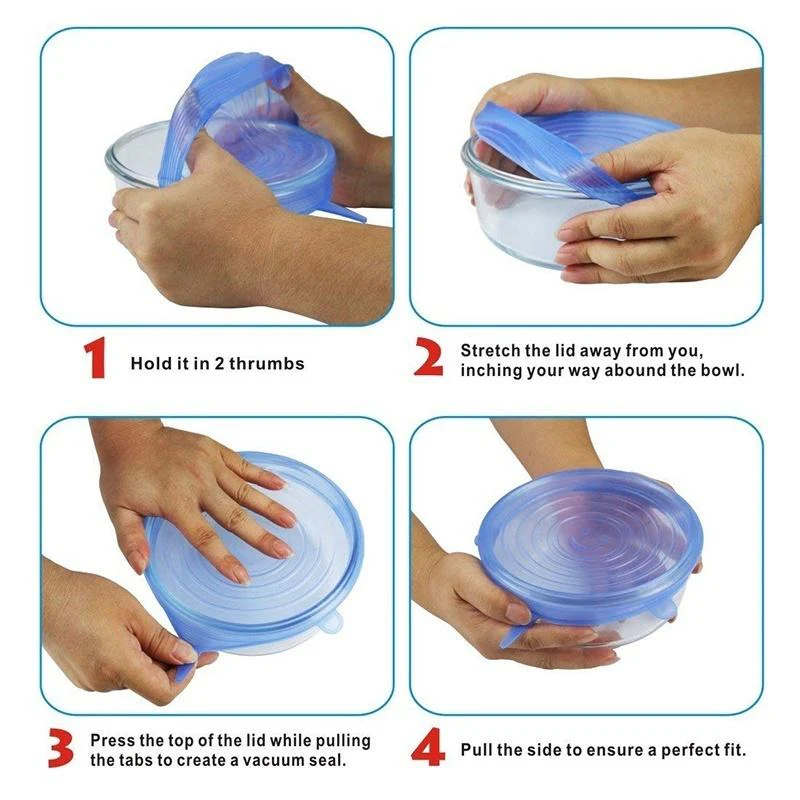12 Pcs Covers Stretchable Silicone Food Lids for Reusable Seal - Image 4