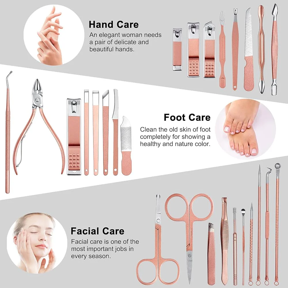 16 PCS Stainless Steel Manicure Pedicure Set | Professional Nail Care Kit - Image 3