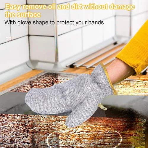 Kitchen Dish Silver Wire Cleaning Gloves - Image 4