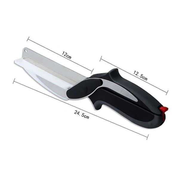 2in1 Clever Cutting Knife in Stainless Steel - Image 3