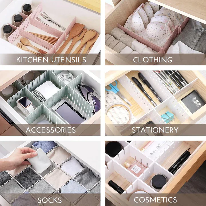 Adjustable Drawer Separator & Plastic DIY Divider Clapboard Organizer - Image 15