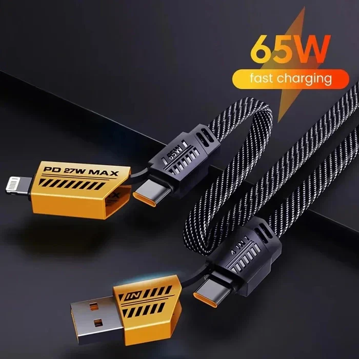 4-in-1 Multi USB Charging Cable – USB-C to USB-C, USB-C to Lightning, USB-A to USB-C, USB-A to Lightning | Fast PD Charger Cord for iPhone, iPad, Samsung, MacBook, Android Devices - Image 6