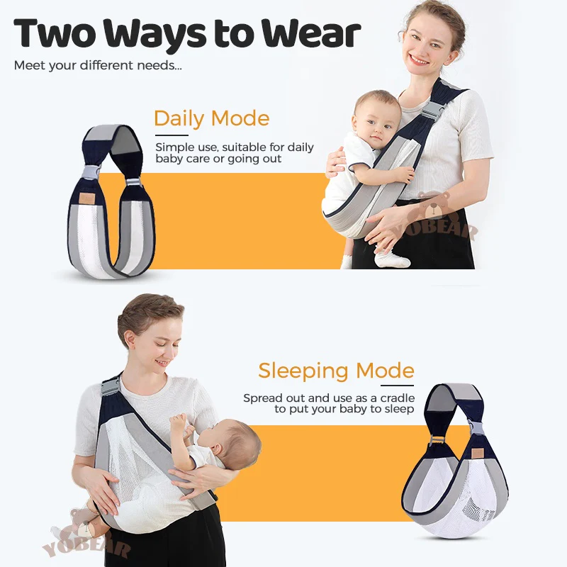 Adjustable Newborn Baby Carrier Sling Wrap Breathable Backpack Shoulder Strap for baby feeding - Image 11