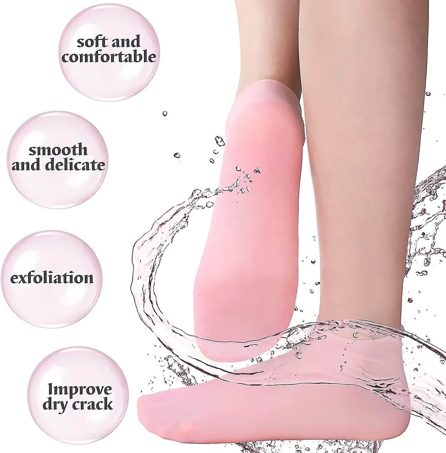Anti Slip Silicone Moisturizing Socks for Repairing Dry Feet, Cracked Heels and Softening Rough Skin - Image 8