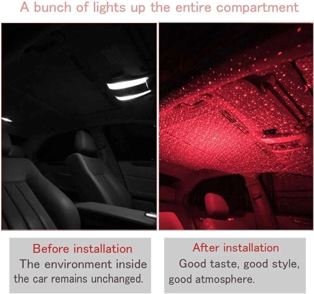 Auto Rotating Adjustable Car Interior Ceiling LED Light - Car Interior Decor - USB LED Roof Projection Atmosphere Star Light in Just Rs 999 - Image 3
