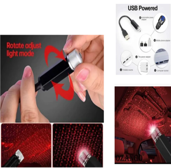 Auto Rotating Adjustable Car Interior Ceiling LED Light - Car Interior Decor - USB LED Roof Projection Atmosphere Star Light in Just Rs 999 - Image 9
