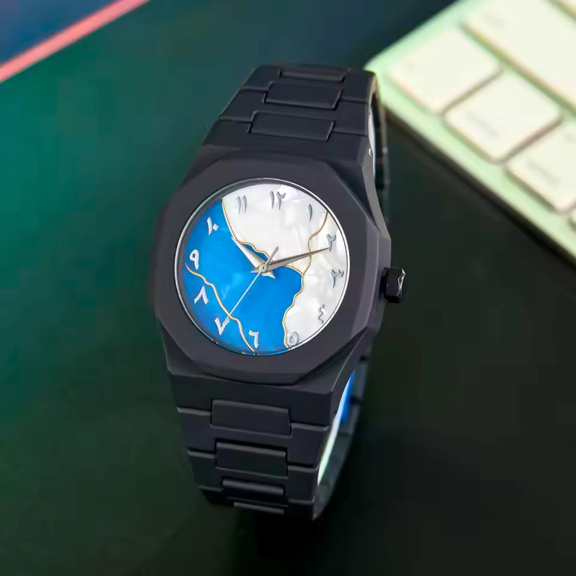 Black Classic Arabic Aura – Blue Marble Storm Edition - Image 4