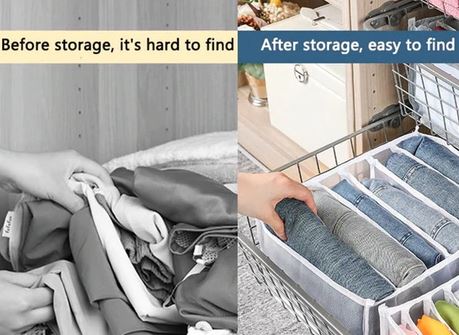 Buy 1 Get 1 Free Offer Jeans & Garments Storage Organizer Foldable Bags - Image 4