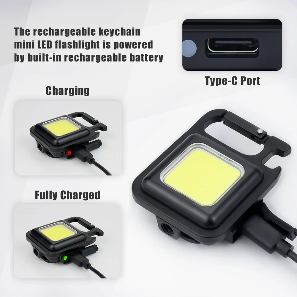 Buy 1 Get 1 Free Offer - Powerful Rechargeable COB LED Keychain Flashlight Rs 999 - Image 3