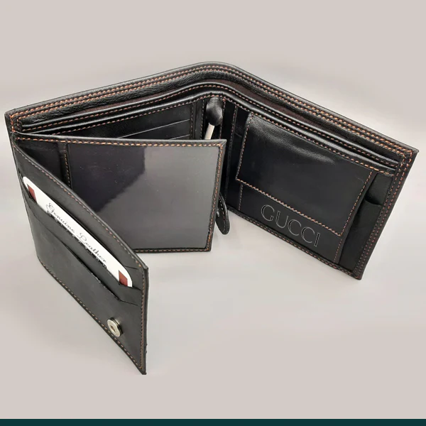 Buy 1 Get 1 Free Original Leather Men Wallet with 17 Pockets - Image 8