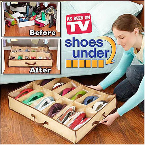Buy 1 Get 2 Free Shoe Organizer 12 Pairs Under Bed Storage Bag - Image 5