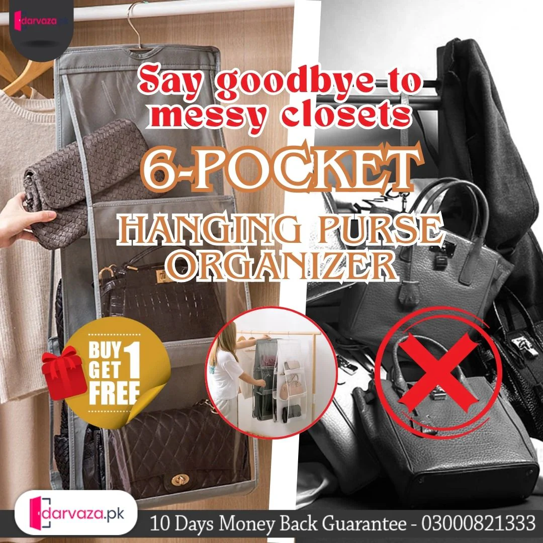 Buy 1 Get 3 Free Handbag Storage Hanging Purse Organizer with 6 Large Easy Access Pockets - Image 2