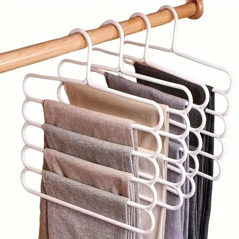 Buy 1 Get 5 Free Offer 5-layer Space-Saving Hangers with Anti-Slip and Adjustable Plastic 6 Pcs - Image 5