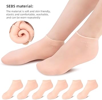 Buy 1 Pair Get 1 Pair Free Offer 4 Pcs Silicone Moisturizing Socks for Foot Care - Image 12