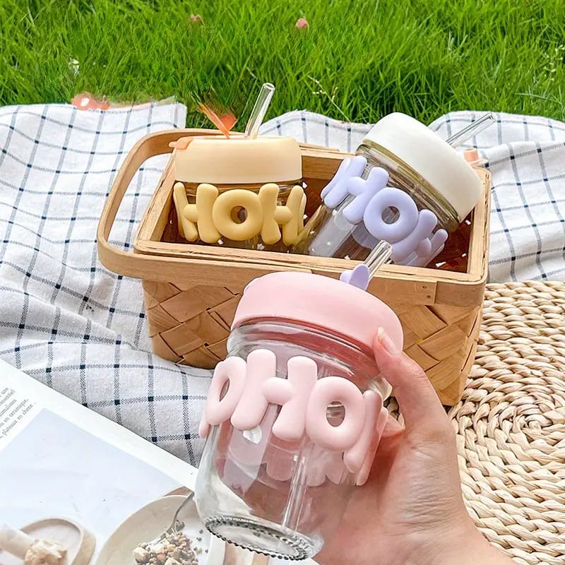 Cute Straw Cup with Stylish Insulated Glass Design Perfect for Home and Office Use - Image 4