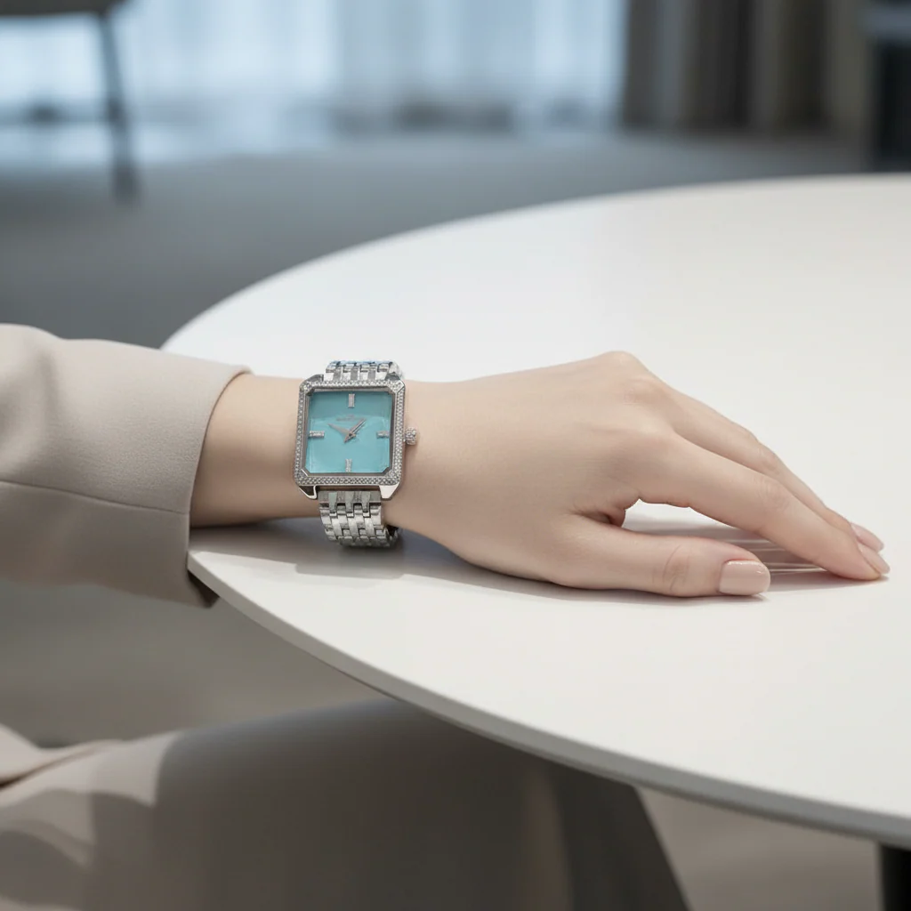 Danel Noble Silver with Sky Blue Dial Women Watch - Image 2