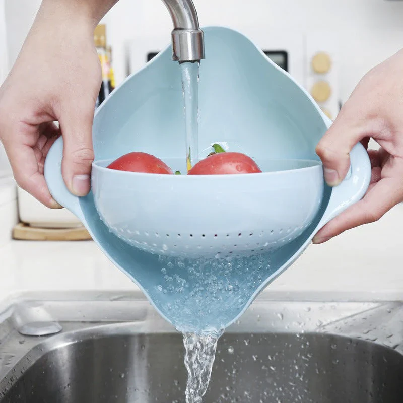 Double Layer Fruit Vegetable Washing Bowl Household Kitchen Sink Rotatable Drainer for Home and Kitchen - Image 7