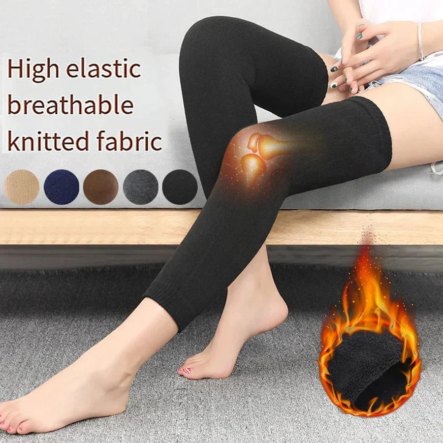 Full Wool Cashmere Warm Knee Pads 2 Pcs Super Elastic Knees Sleeves Support Protector - Image 3