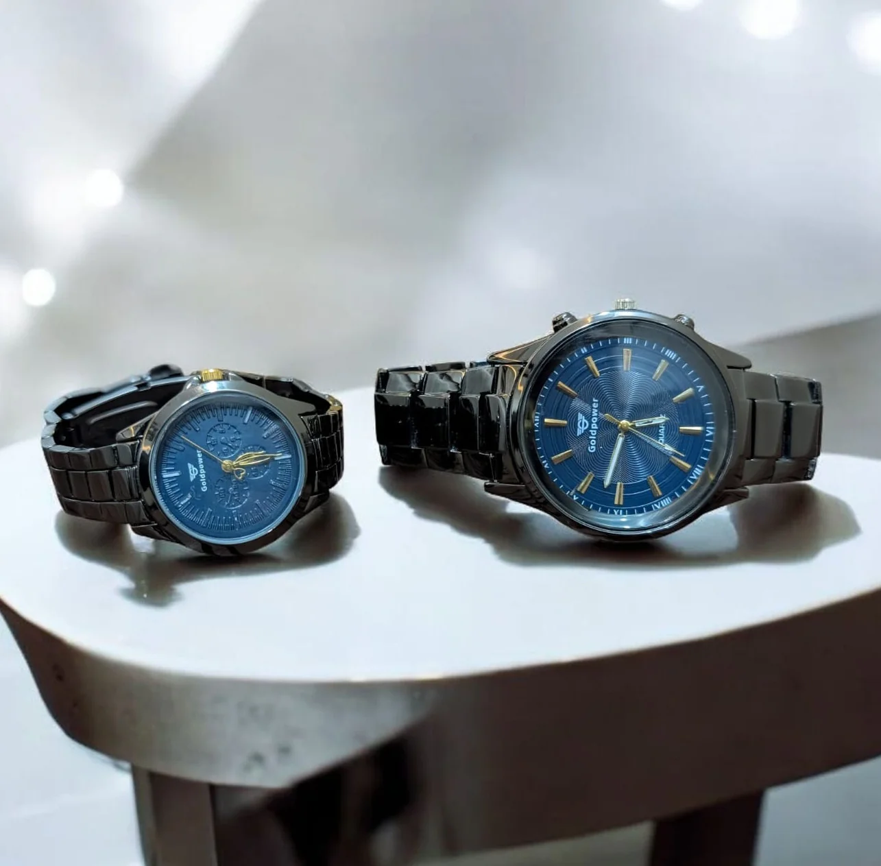 GoldenPower Eternal Blue β Couple Watches Set - Image 3