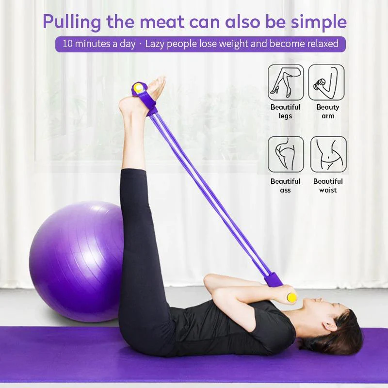 Heavy Duty Peddle Puller Tummy Trimmer Exercise Fitness Band with Strong 4 Tubes for Improving Weight Body Posture Waist and Shape at your Home Rs 1299 - Image 6