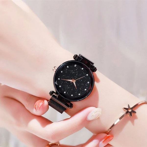 Imported bundle of 3 ladies luxury starry sky magnet wrist watches Rs 999 - Image 4