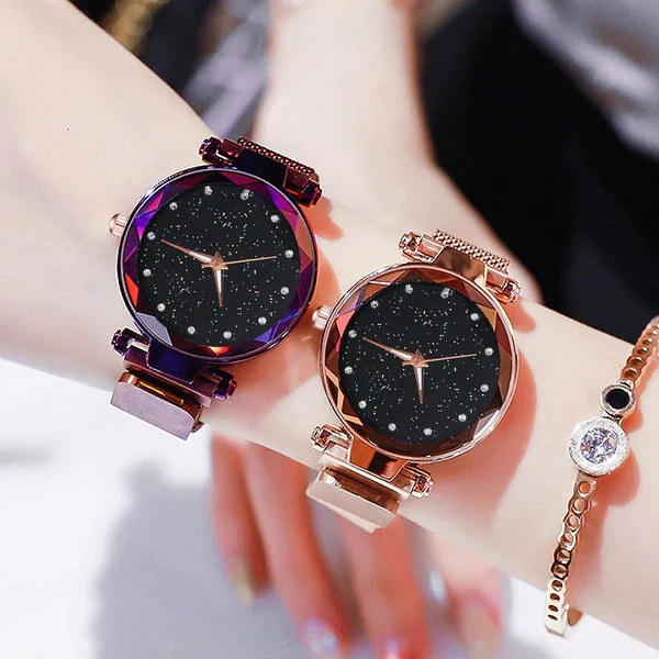 Imported bundle of 3 ladies luxury starry sky magnet wrist watches Rs 999 - Image 5