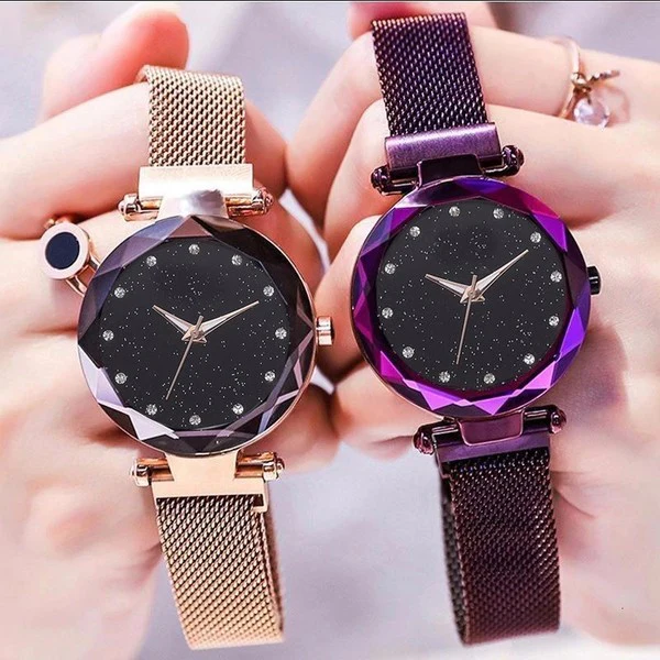 Imported bundle of 3 ladies luxury starry sky magnet wrist watches Rs 999 - Image 6