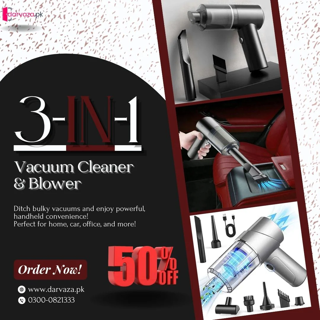 Imported Cordless 3-in-1 Rechargeable Vacuum Cleaner and Blower - Cleans up every corner of your Home and Car - Image 3