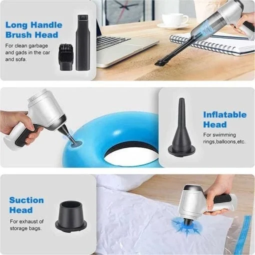 Imported Cordless 3-in-1 Rechargeable Vacuum Cleaner and Blower - Cleans up every corner of your Home and Car - Image 12