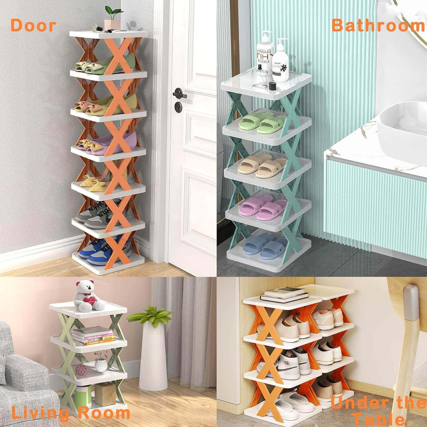 Imported Multilayer Folding Shoe Rack Organizer with X Shape For Home - Image 9