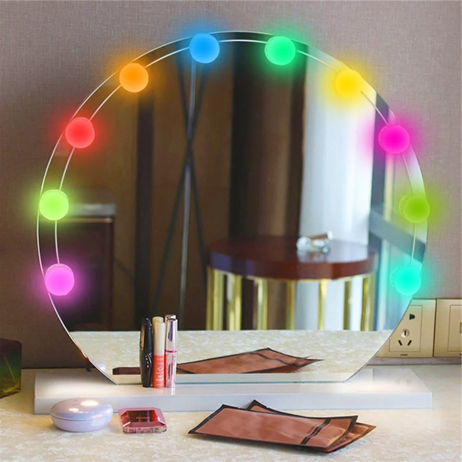 Imported RGB latest Makeup Vanity Adjustable trendy Mirror Light with adhesive tape and RGB remote control in Rs 1999 - Image 2
