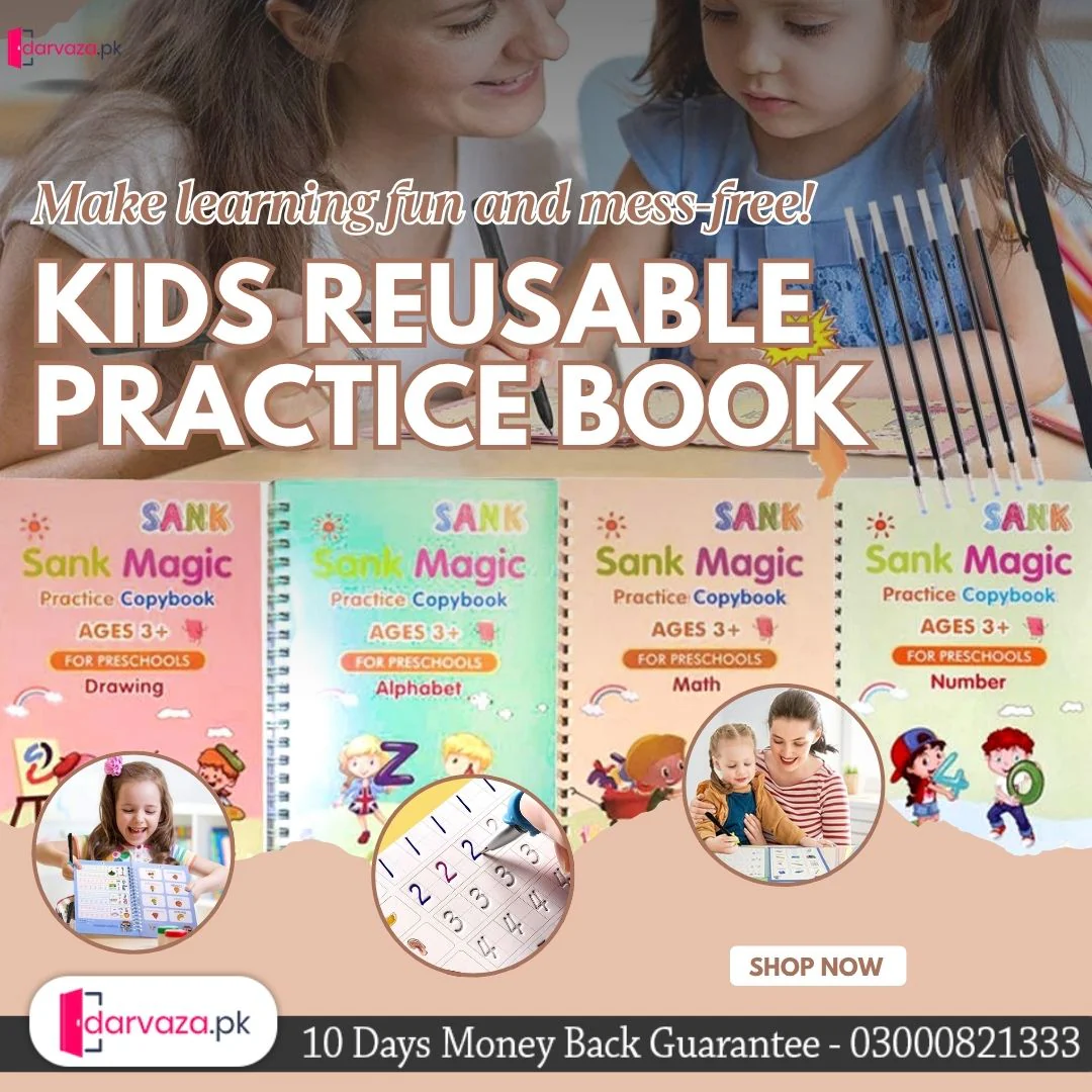 Kids Reusable Practice Book (4 Books + 1 Pen + 1 Grip & 10 Refills) Rs 999 - Image 2