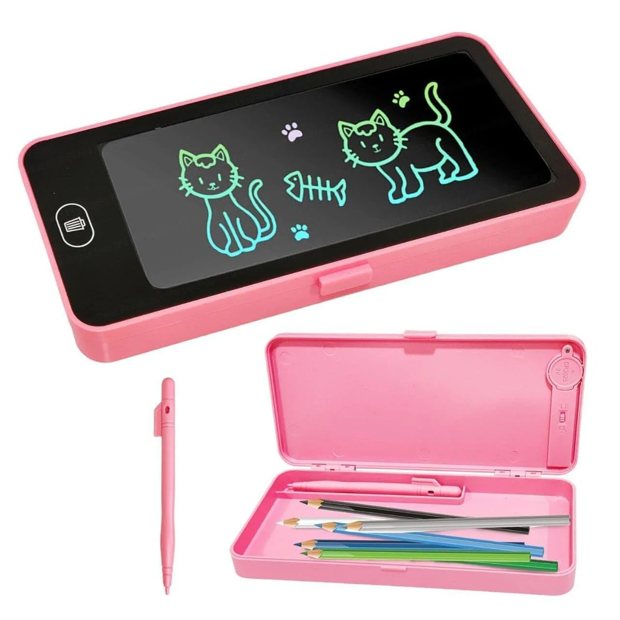 LCD Writing Tablet Pencil Box – Smart Drawing Board & Stationery Case for Kids (Value Pack) - Image 4