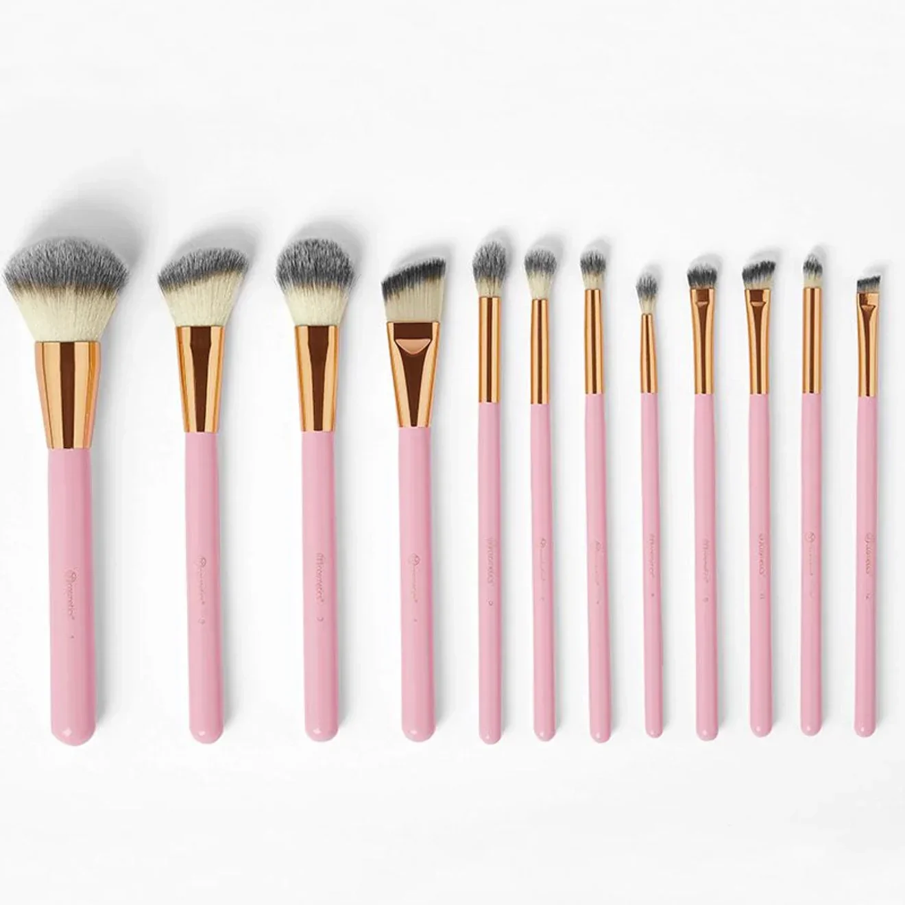 Luxury & Stylish Cosmetics Studded Elegance 12 Pc Brush Set – Premium Makeup Brushes with Holder – Random Colours - Image 2