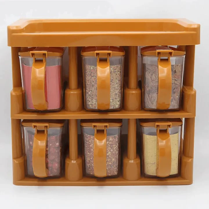 Master Chef 6 Jar Masala Rack Cooking Kitchen Seasoning Box Masala Box Set Spice Jar - Image 4
