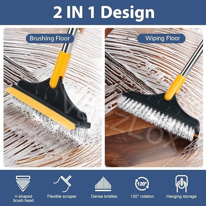 2 in 1 Cleaning Brush Floor Scrub Broom Wiper Scraper - Image 7