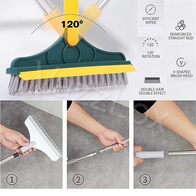 2 in 1 Cleaning Brush Floor Scrub Broom Wiper Scraper - Image 8