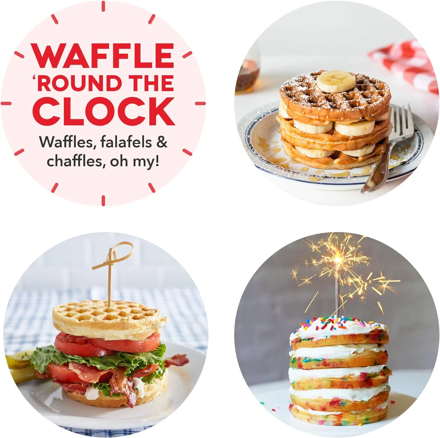 Mini Waffles Maker with Easy to Clean and Non-Stick Surfaces in 4 Inch - Image 3