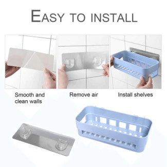 (Pack of 3) Multipurpose Bathroom and Kitchen Shelf Wall Holder Storage Rack - Image 8