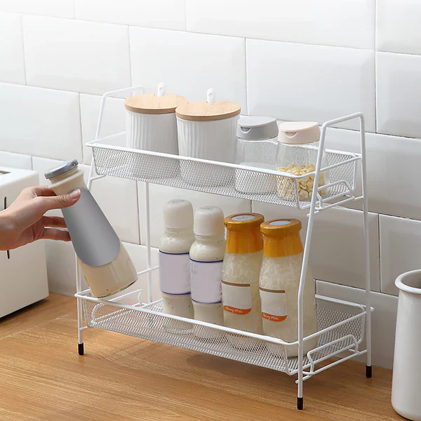 Multipurpose Portable 2-Tier Metal Stand For Kitchen & Bathroom & In just Rs 1699 with 10 Days Money Back Guarantee for Customer Satisfaction. - Image 5