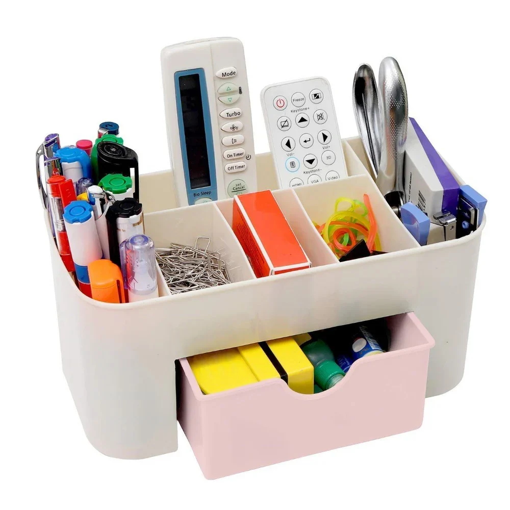 Multipurpose Storage Box/Organizer with Multi Sections and Drawer For Storage of Cosmetics Jewellery and Small Stationary Items - Image 4