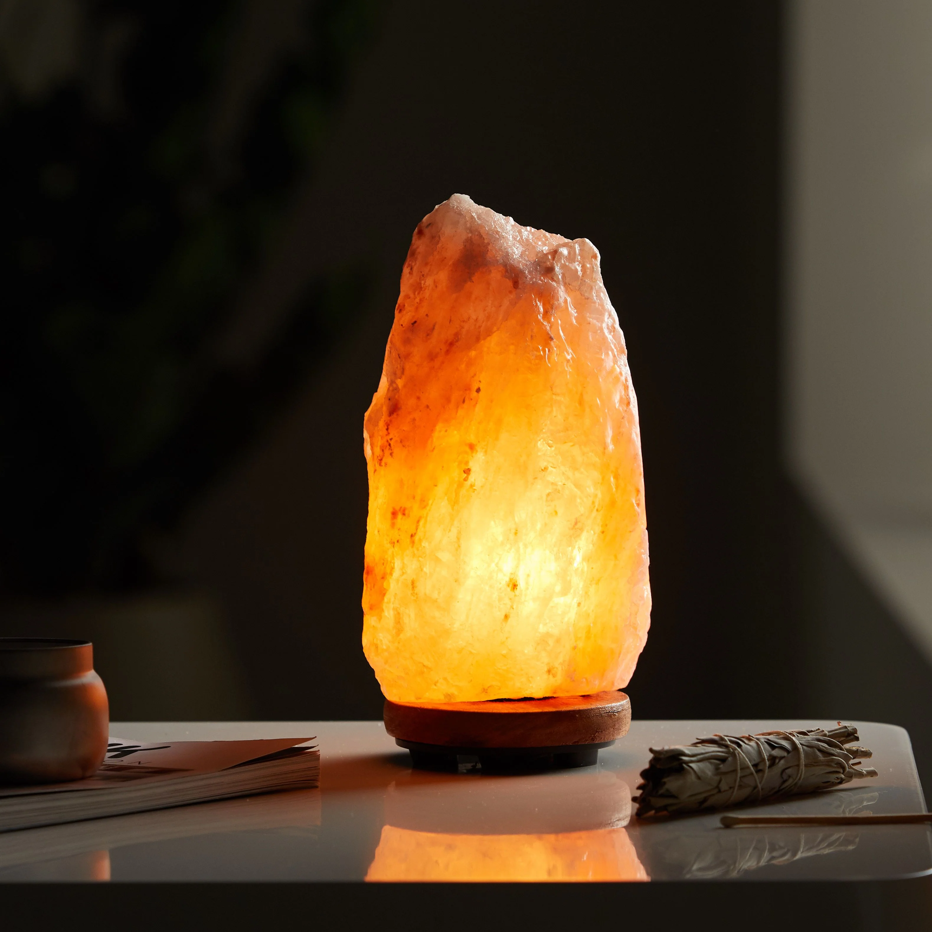 Natural Himalayan Salt Lamp USB Powered Air Purifier Healing Night Light for Relaxation and Home Decor - Image 5