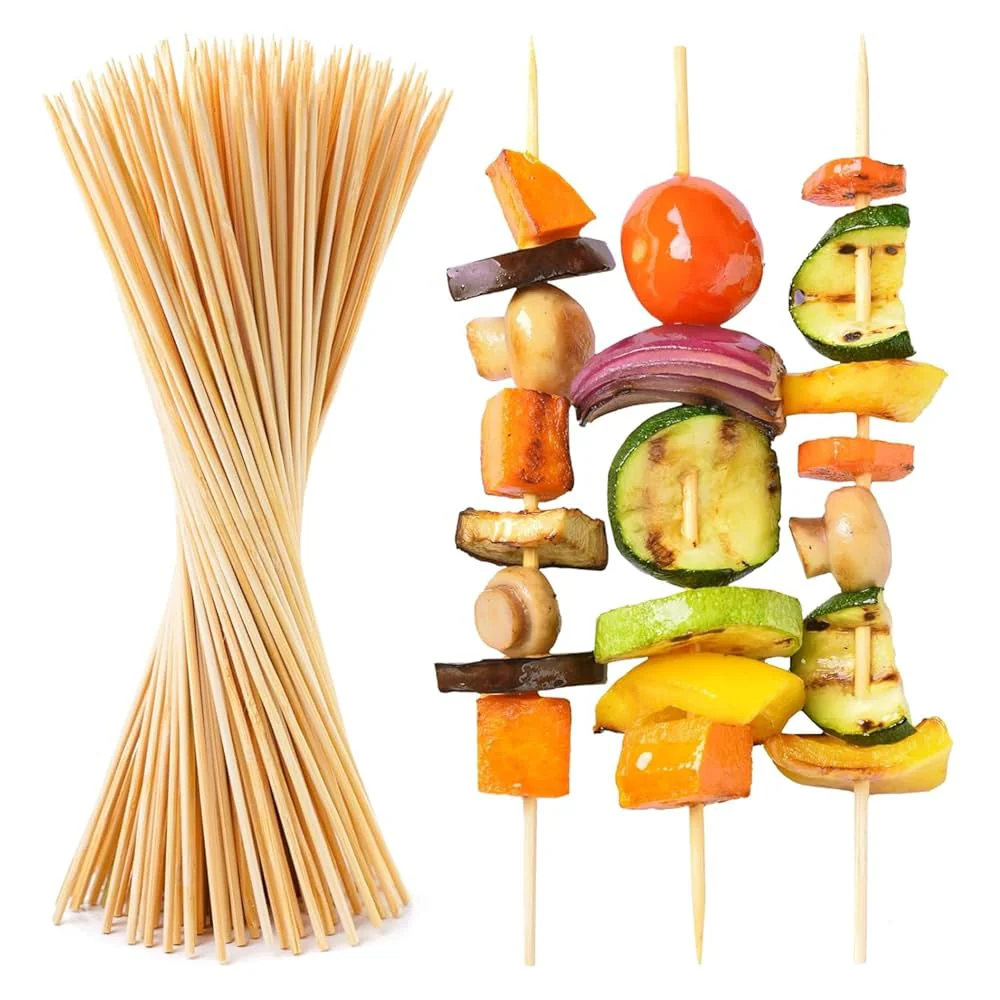 Pack Of 100 Wooden Skewers Sticks for BBQ - Image 6