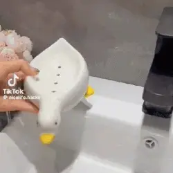 (Pack of 2) Adorable Soap Holder Dish Self Draining Water Resistant Duck Tray For Sink and Bathroom Countertop Accessories - Image 2