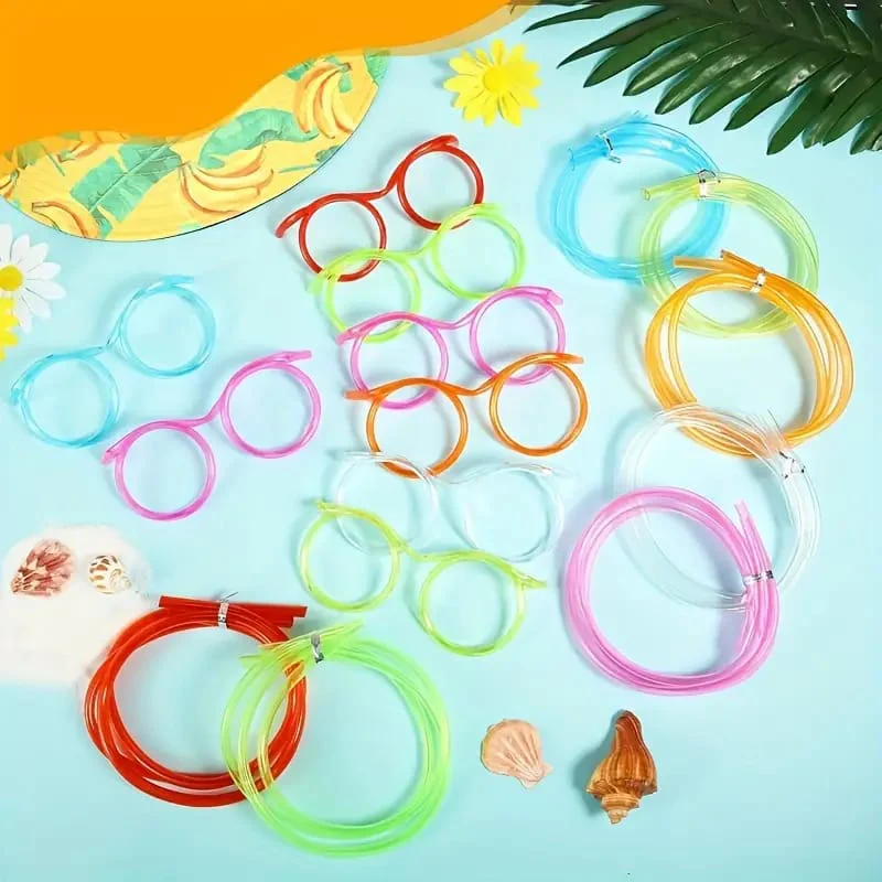 (Pack of 2) Crazy Funky Funny Soft Flexible Plastic Unique Drinking Straw Eye Glasses For Kids Used In Parties - Image 8