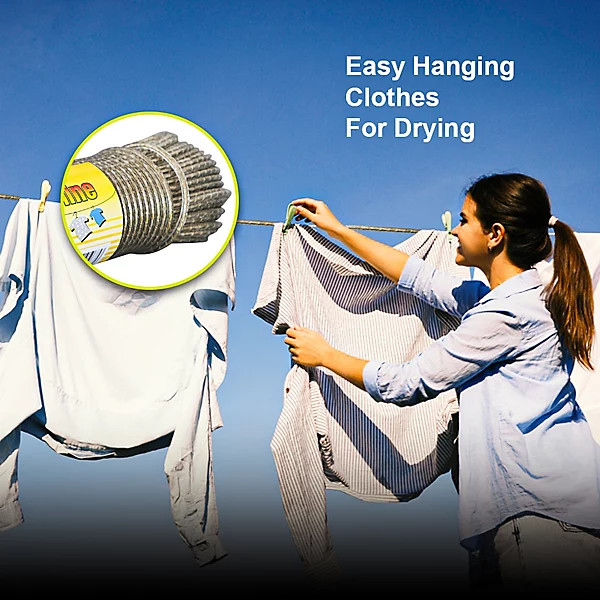 (Pack of 2) Heavy Duty 20 Meter PVC Metal Inner Rope for Laundry Wet Clothes - Image 2