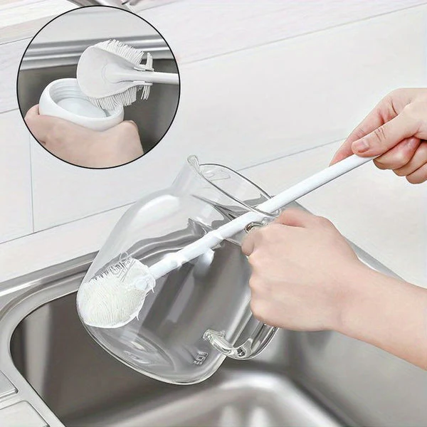 (Pack of 2) Long Handle Silicone Bottle Cup and Jars Cleaning Brush For Home and Outdoor Use - Image 5