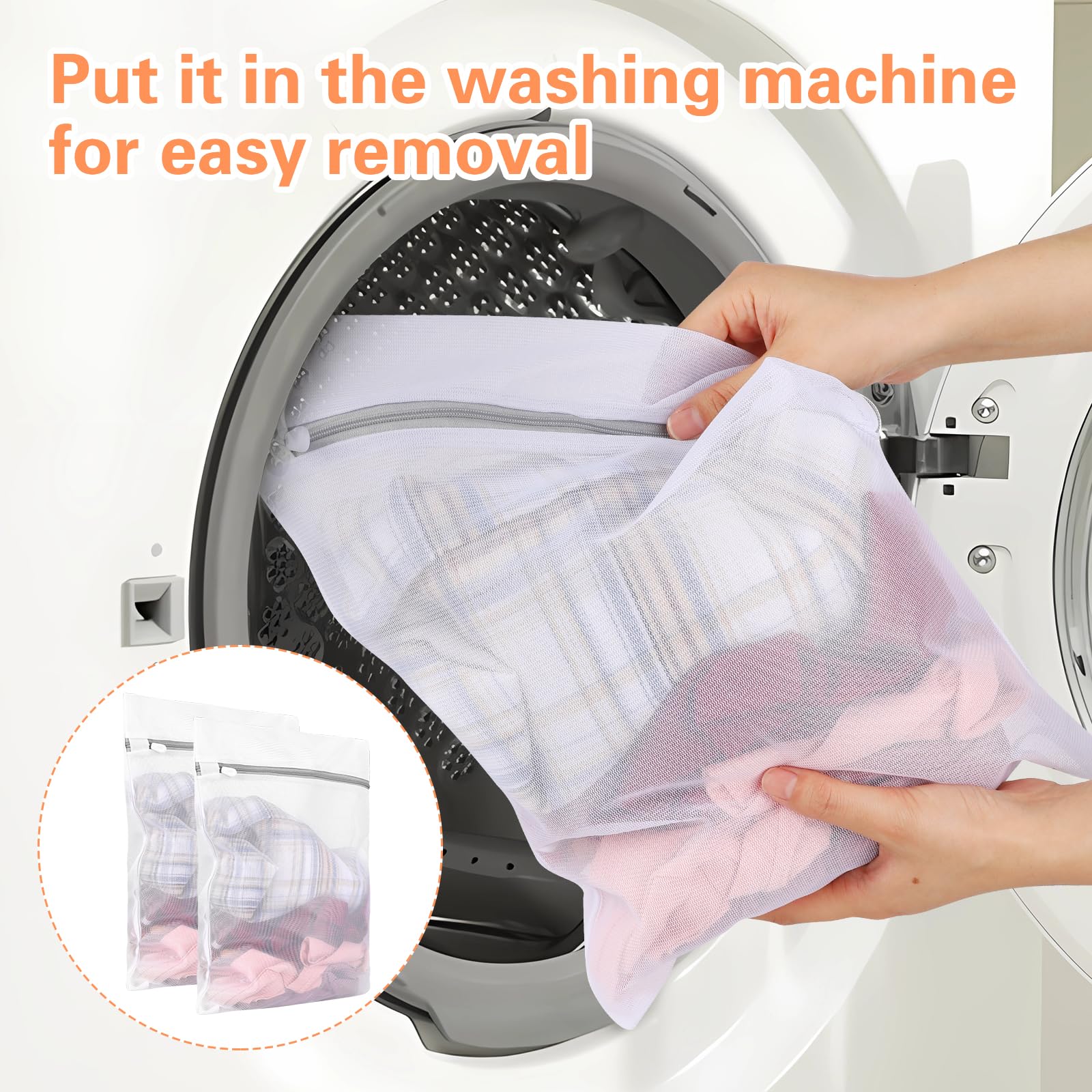(Pack of 2) Mesh Laundry Washing Machine Delicates Clothes Storage Zip Bag - Image 3